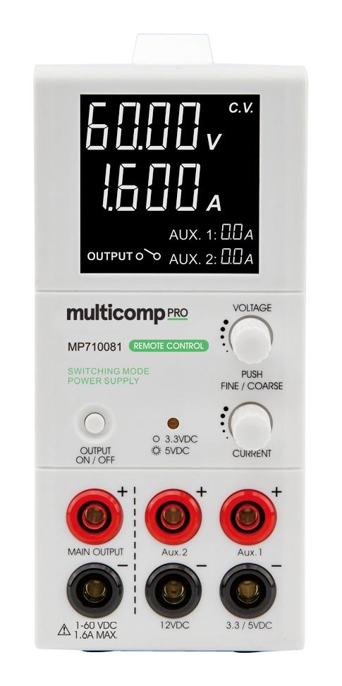 Multicomp Pro Mp710081 Pow Supply, Bench, 3 Ch, 60V, 1.6A, 100W