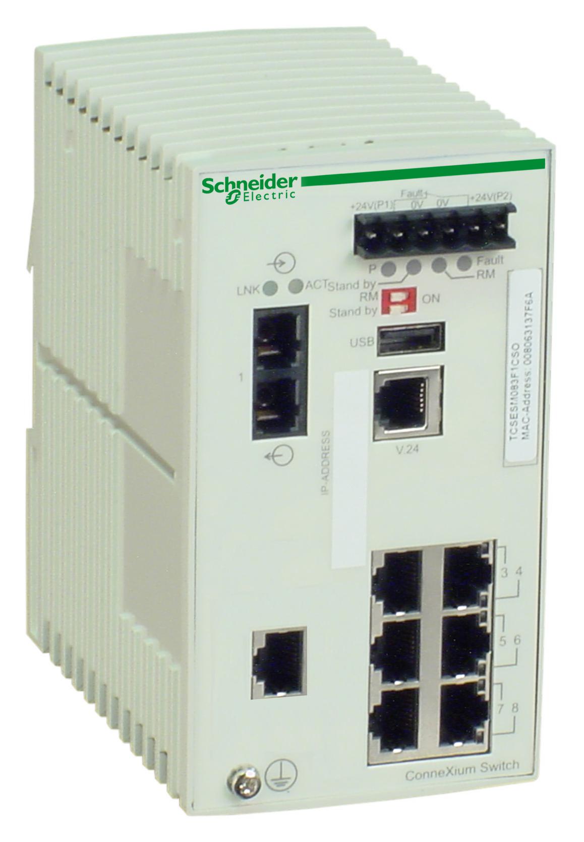 Schneider Electric Tcsesm083F1Cu0 Connectorexium Managed Swth 7Tx/1Fx-mm