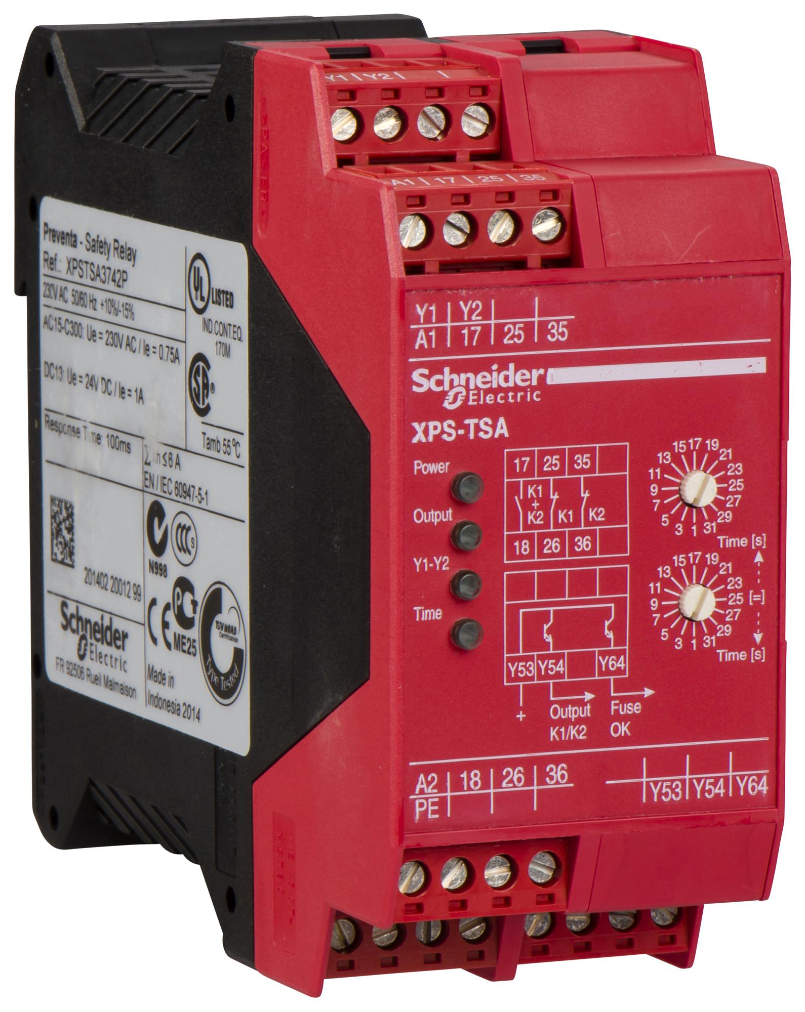 Schneider Electric Xpstsa5142P Safety Relay, Dpst-Nc, Spst-No, 24V