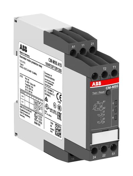 Abb 1Svr740712R1200 Motor Protect Relay, Dpdt, 24-240Vac/dc