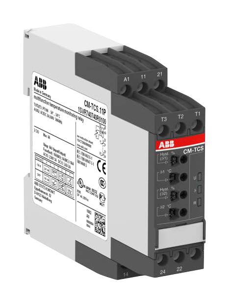 Abb 1Svr740740R0100 Temp Monitor Relay, Dpdt, -50 To 50Deg C