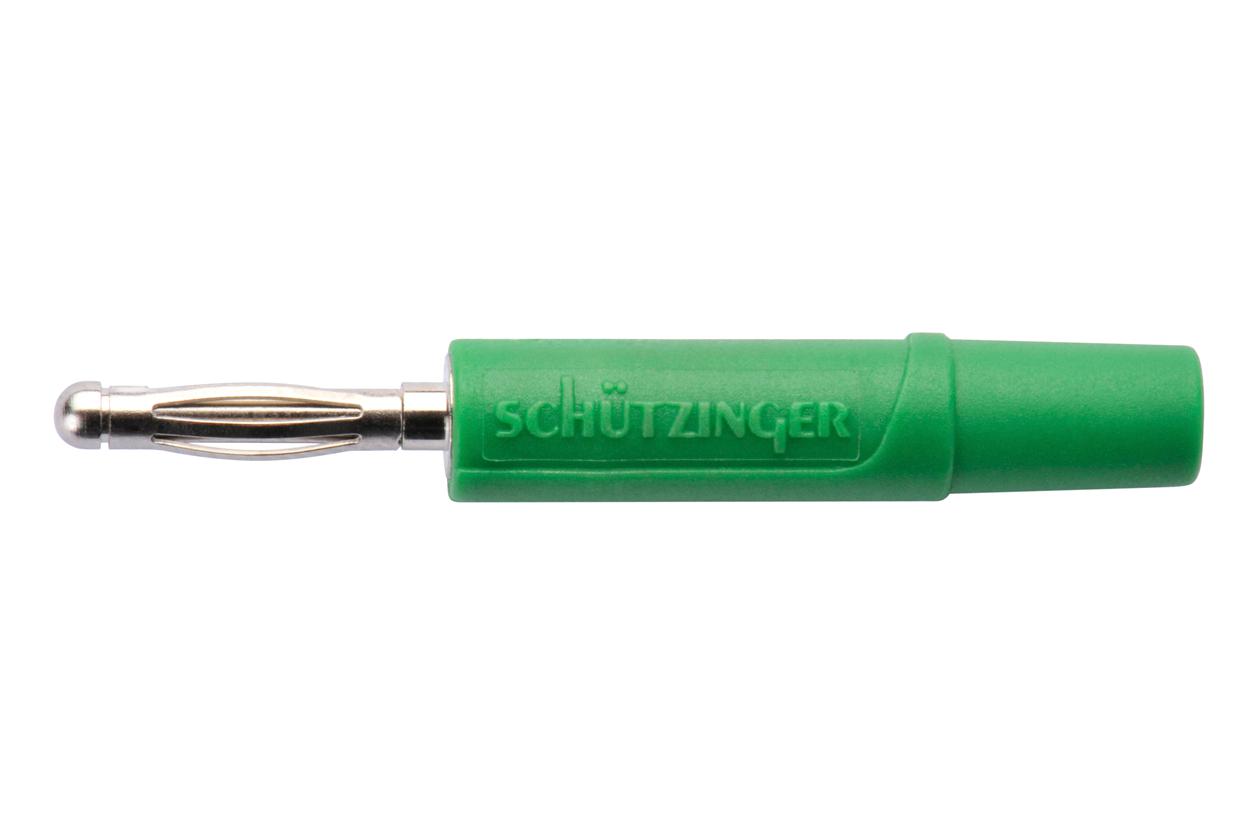 Schutzinger Fk 02 L NI / Gn Connector, Banana, Plug, 10A, Green, Solder