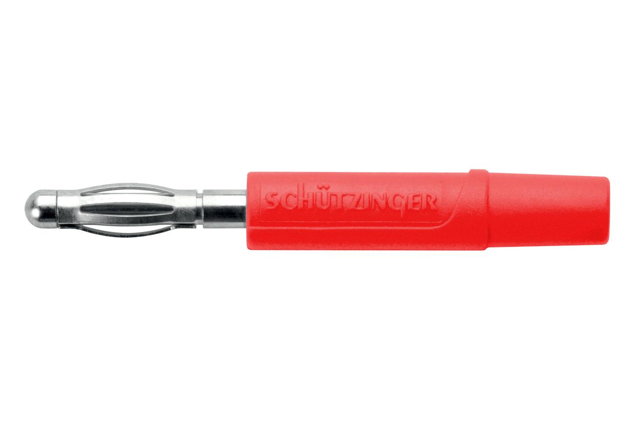 Schutzinger Fk 04 L NI / Rt Connector, Banana, Plug, 12A, Red, Solder