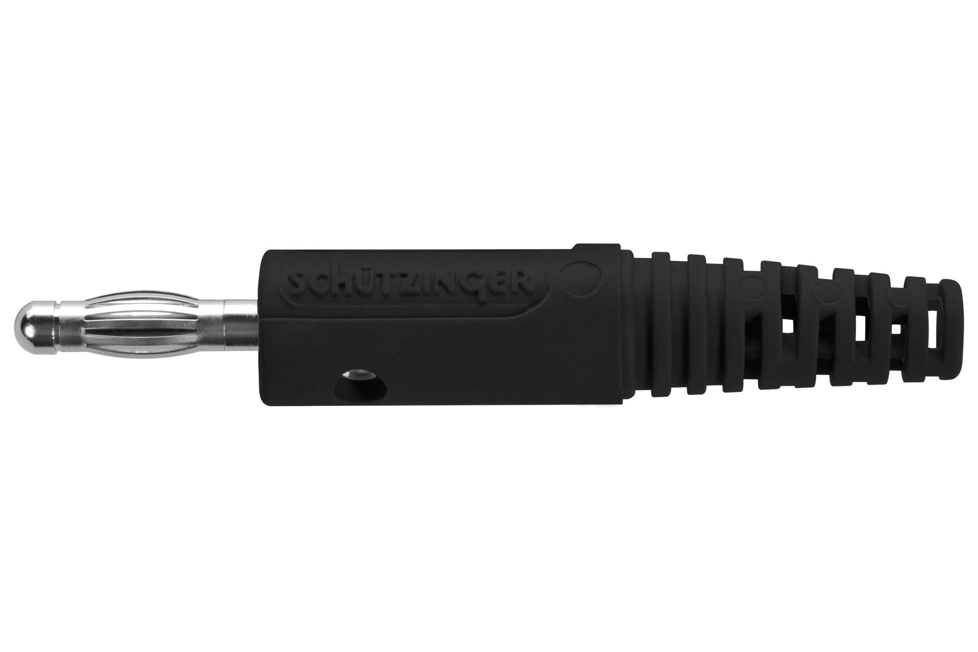 Schutzinger Fk 8 L NI / Sw Connector, Banana, Plug, 32A, Black, Solder