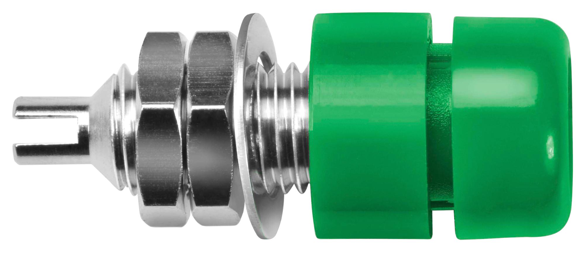 Schutzinger Ibu 401 NI / Gn Connector, Banana, Jack, 32A, Green, Solder