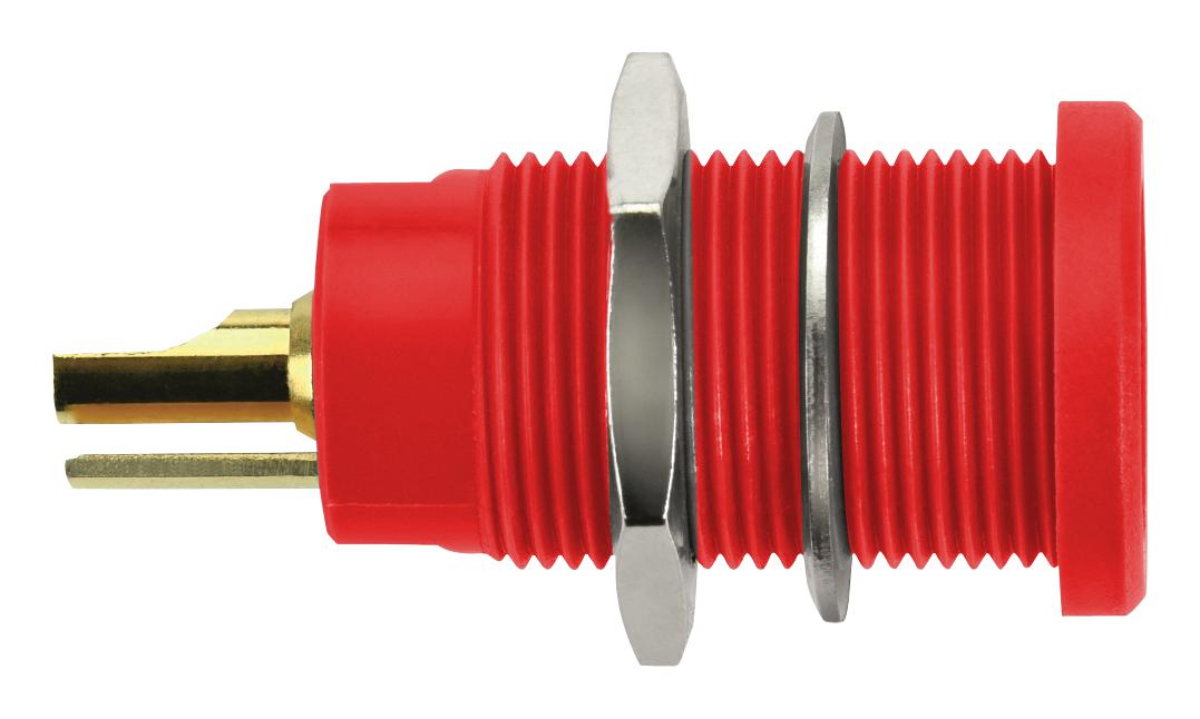 Schutzinger Kbu 7992 L Au / Rt Connector, Banana, Jack, 10A, Red, Solder