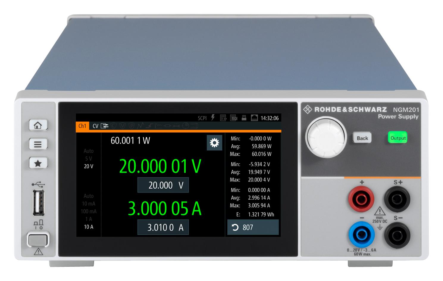 Rohde & Schwarz Ngm201 Power Supply, 1Ch, 3A, 20V, 60W