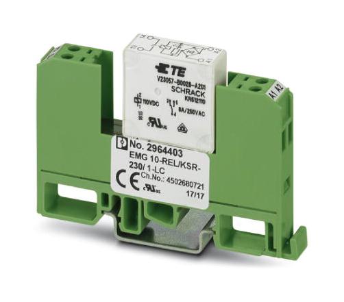 Phoenix Contact 2964403 Power Relay, Spst-No, 230V, 6A, Din Rail