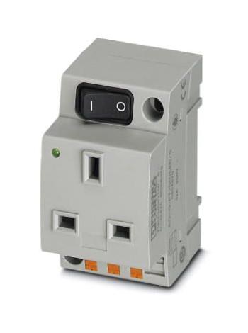 Phoenix Contact 804070 Mains Socket, 2P+E, 13A, 250V, Din Rail