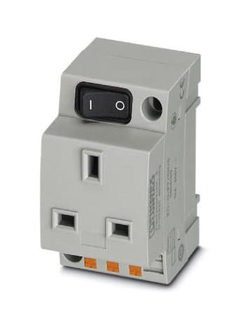 Phoenix Contact 804069 Mains Socket, 2P+E, 13A, 250V, Din Rail