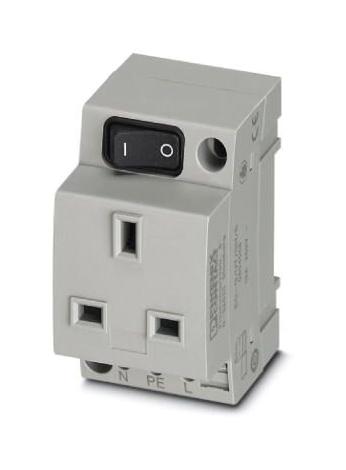 Phoenix Contact 804058 Mains Socket, 2P+E, 13A, 250V, Din Rail