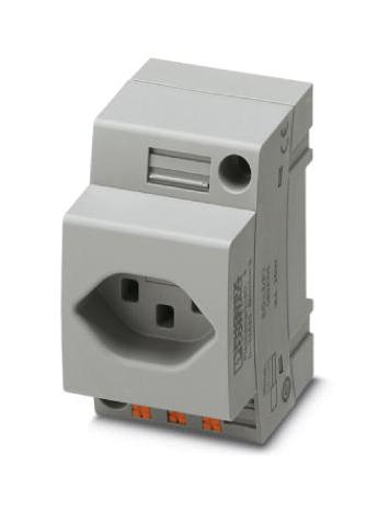 Phoenix Contact 804105 Mains Socket, 2P+E, 16A, 250V, Din Rail