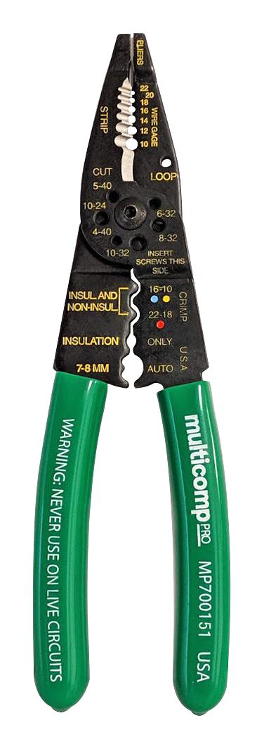 Multicomp Pro Mp700151 5-In-1 Multi Cutter /stripper, 22-10Awg