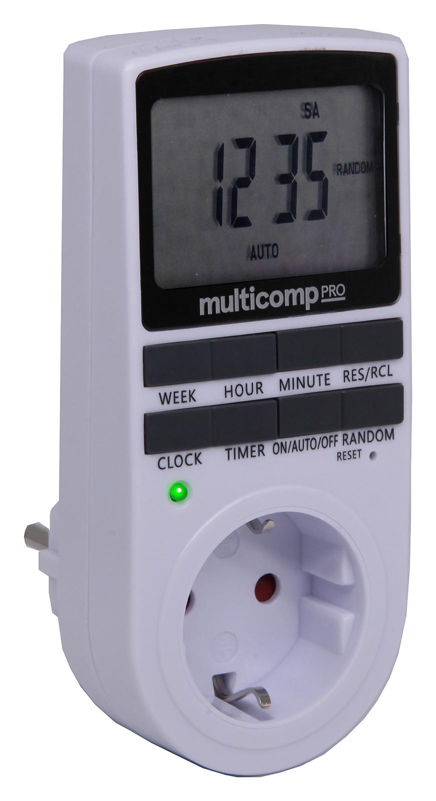 Multicomp Pro Mp001190 Digital Timer Sw Socket, 13A, 230Vac, Eu