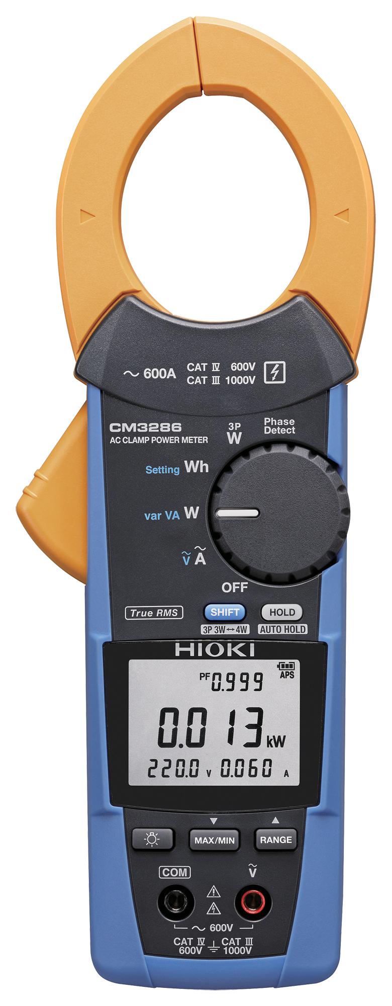 Hioki Cm3286 Ac Clamp Power Meter W/bluetooth, 600A