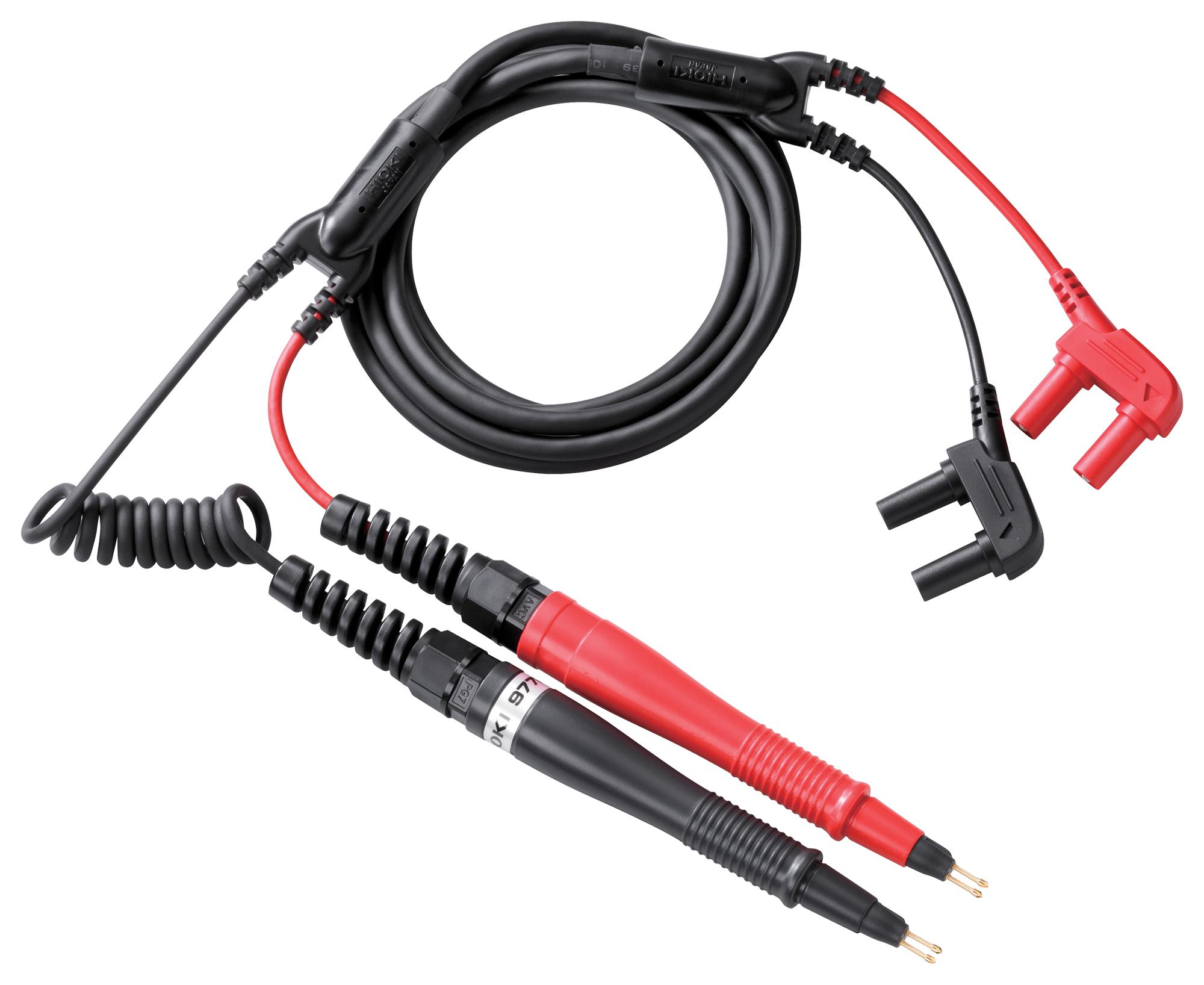 Hioki 9772 Pin Type Test Lead, Black/red, 1.88M