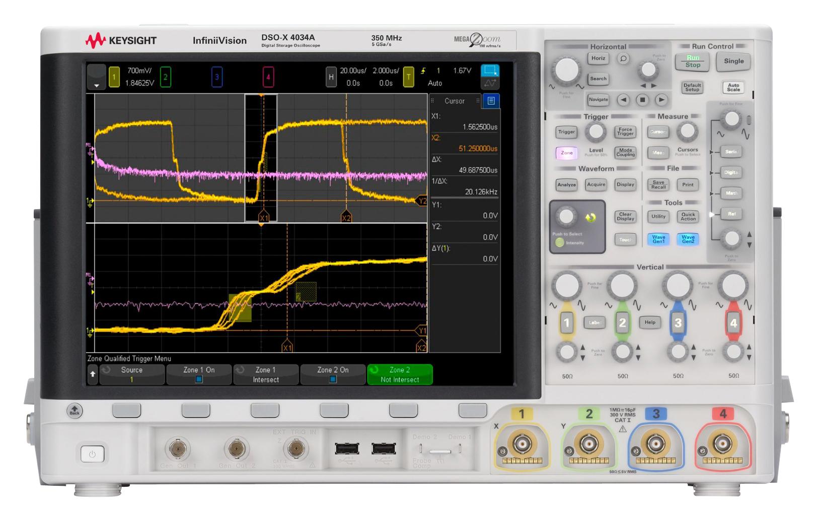 Keysight Technologies Dsox4034A Digital Oscilloscope, 350Mhz, 4Ch, 5Gsps