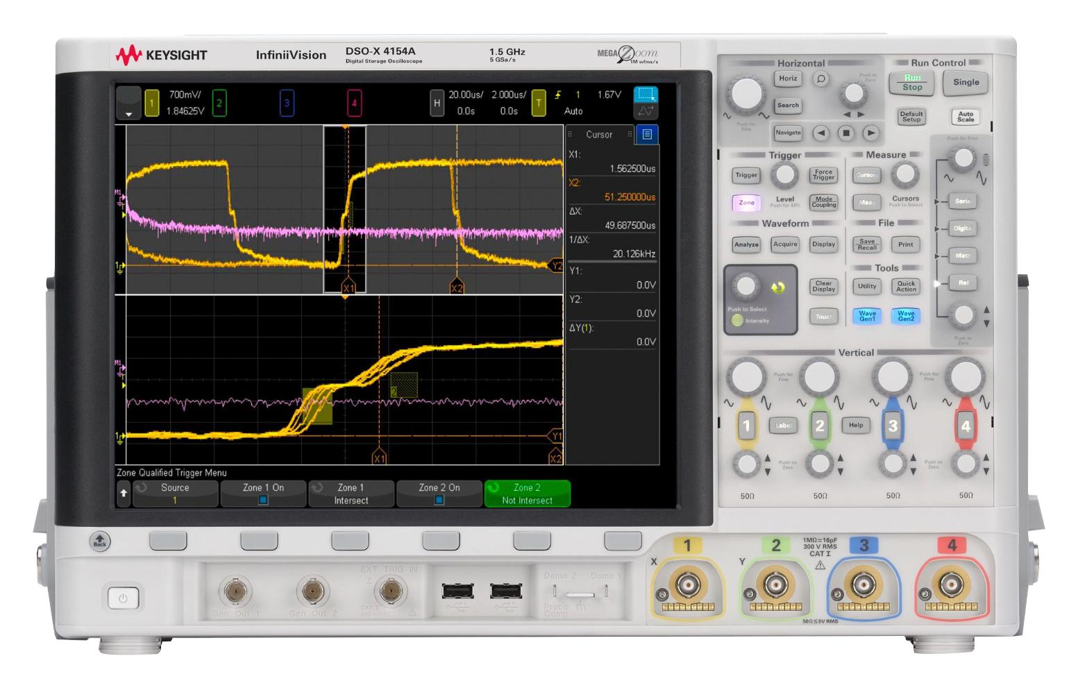 Keysight Technologies Dsox4154A Digital Oscilloscope, 1.5Ghz, 4Ch, 5Gsps