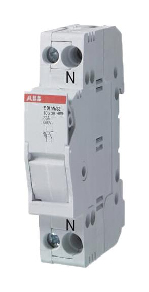 Abb E91N/125 Din Rail Fuse Holder, 1P+N, 125A, 600V