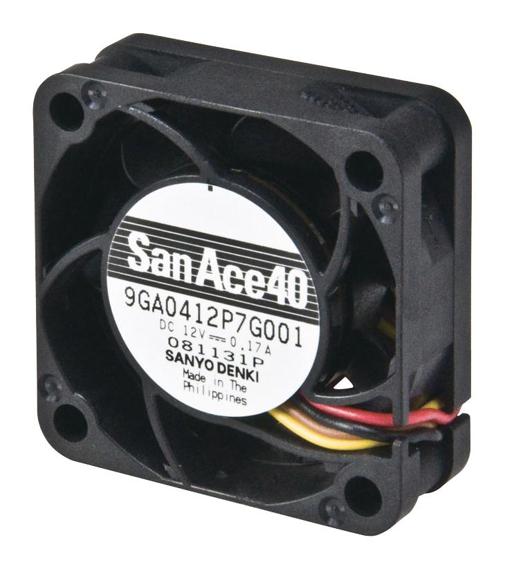 Sanyo Denki 9Ga0412G7002 Axial Fan, 40mm, 0.36M3/min, 42Dba, 12V