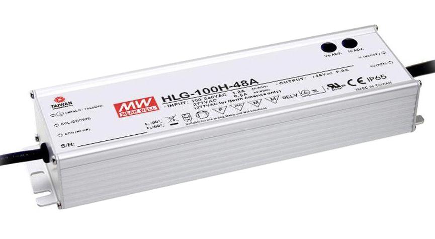 MEAN WELL Hlg-100H-54 Led Driver, Const Current/volt, 95.58W