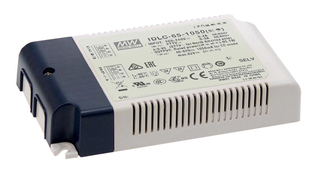 MEAN WELL Idlc-65-1750 Led Driver, Ac/dc, Const Current, 63W