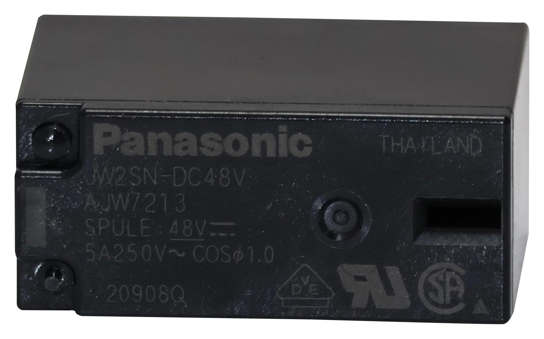 Panasonic Jw2Sn-Dc48V Power Relay, Dpdt, 48Vdc, 5A, Tht