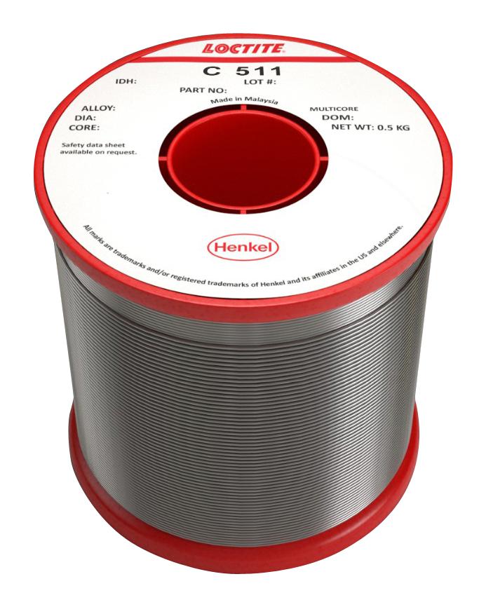 Loctite C 511 99C 5C 1.0mm H 2M Solder Wire, No Clean & Rosin Flux