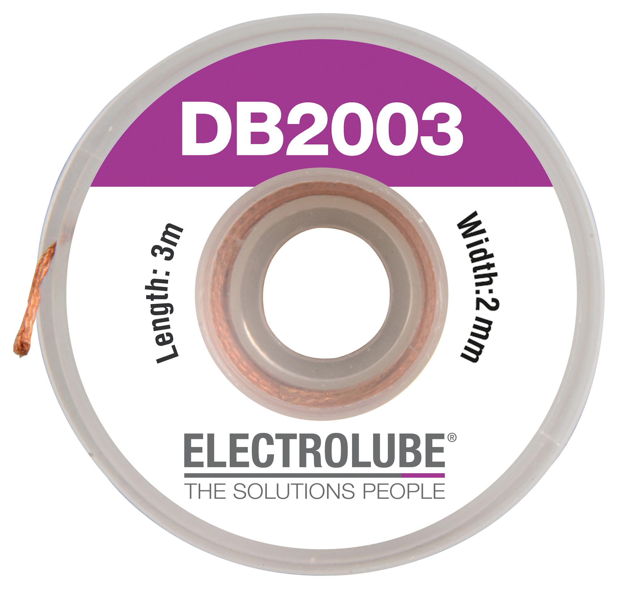 Electrolube Db2003 Desoldering Braid, Copper, 2mm X 3M