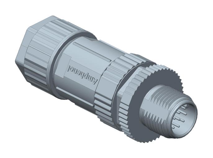 Amphenol LTW M12A-03Bmma-Sl8001 Sensor Connector, M12 A, 03P, Screw