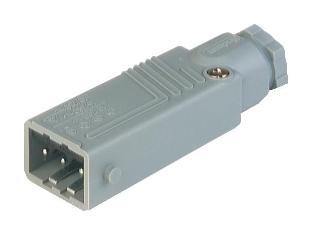 Lumberg Automation Stas 3 N V0 Grey Rectnglr Pwr Connector, Plug, 3+Pe, Cable