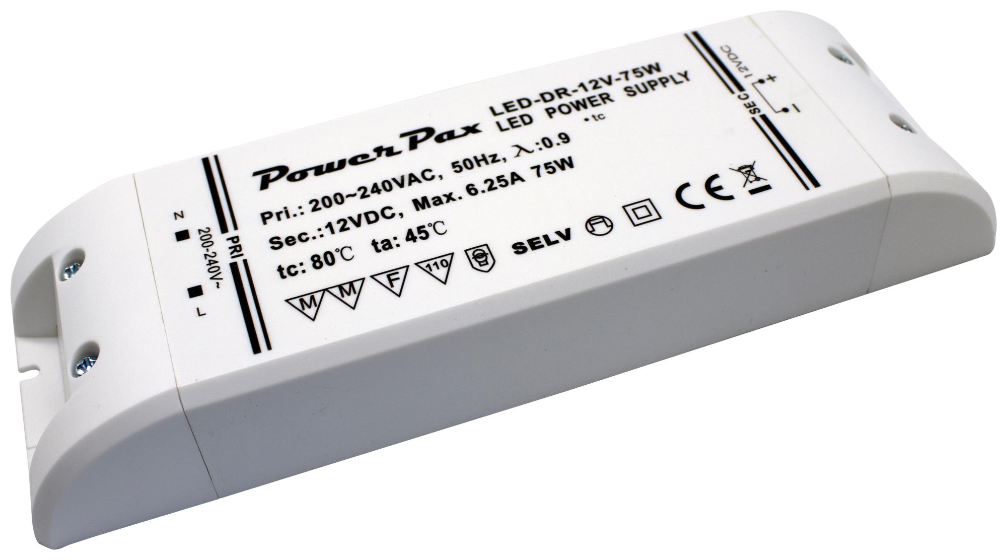 Powerpax Led-Dr-12V-75W High Power Led Driver 12V 6.25A 75W