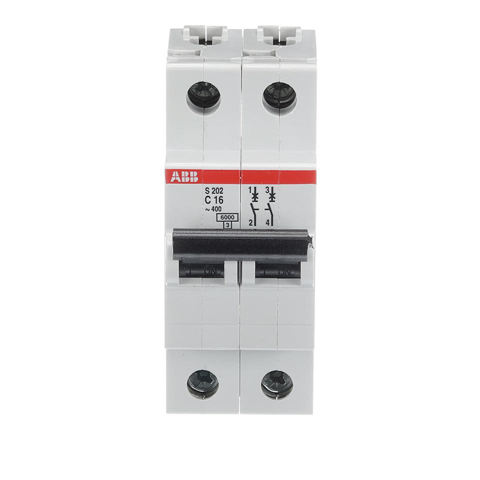 Abb S202-C16 Circuit Breaker, Thermal Mag, 2 Pole