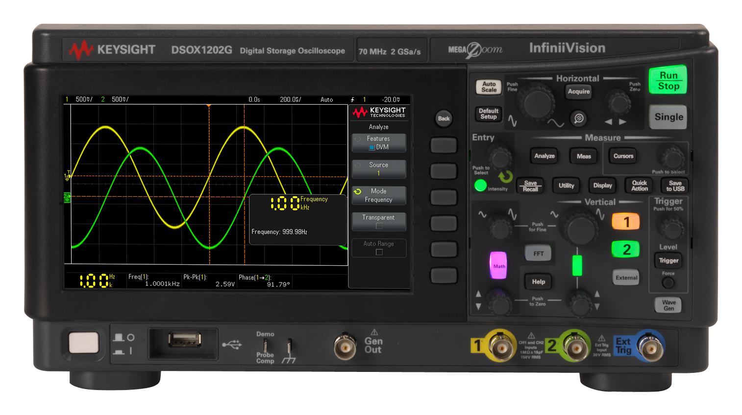 Keysight Technologies Dsox1202G Oscilloscope, 2Gsps