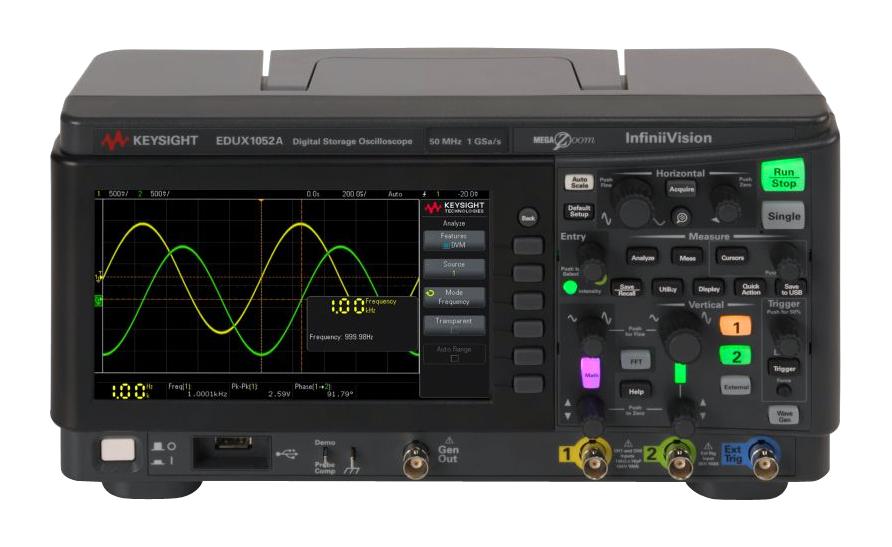 Keysight Technologies Edux1052A Oscilloscope, 2+1Ch, 50Mhz, 1Gsps