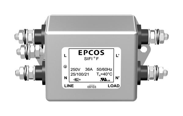 EPCOS B84111F0000M136 Power Line Filter, Medical, 250V, 36A