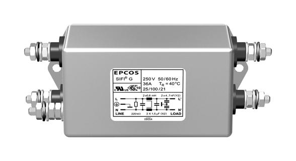 EPCOS B84112G0000M125 Power Line Filter, Medical, 250V, 25A