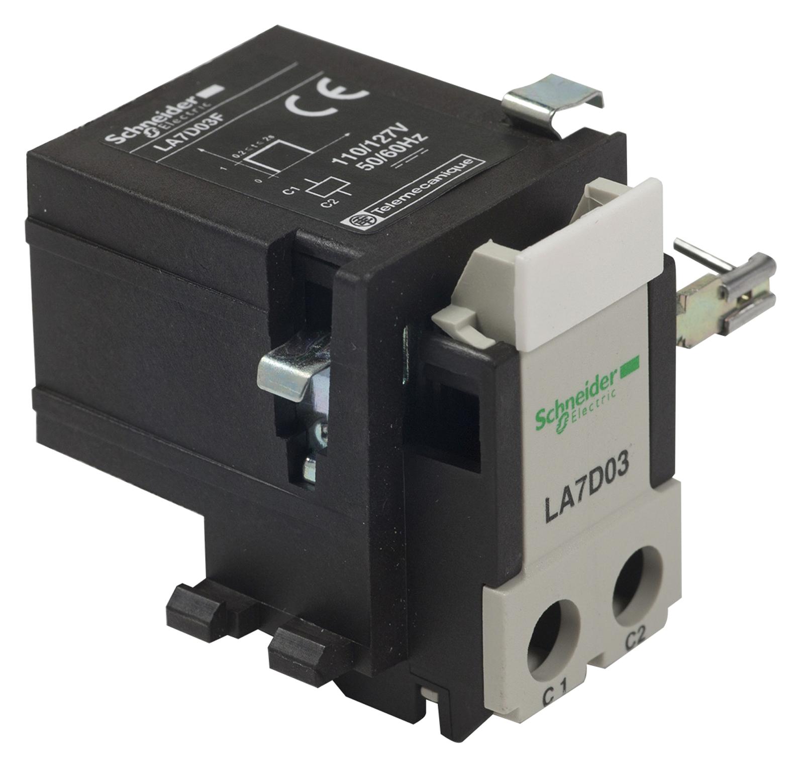 Schneider Electric La7D03F Thermal Overload Relay, 110Vac/vdc