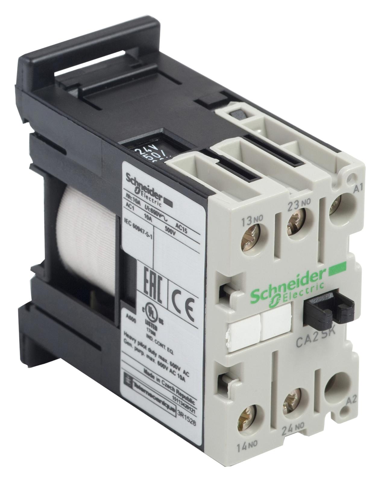 Schneider Electric Ca2Sk20F7 Contactor, Dpst-No, 110V, Din Rail/panel