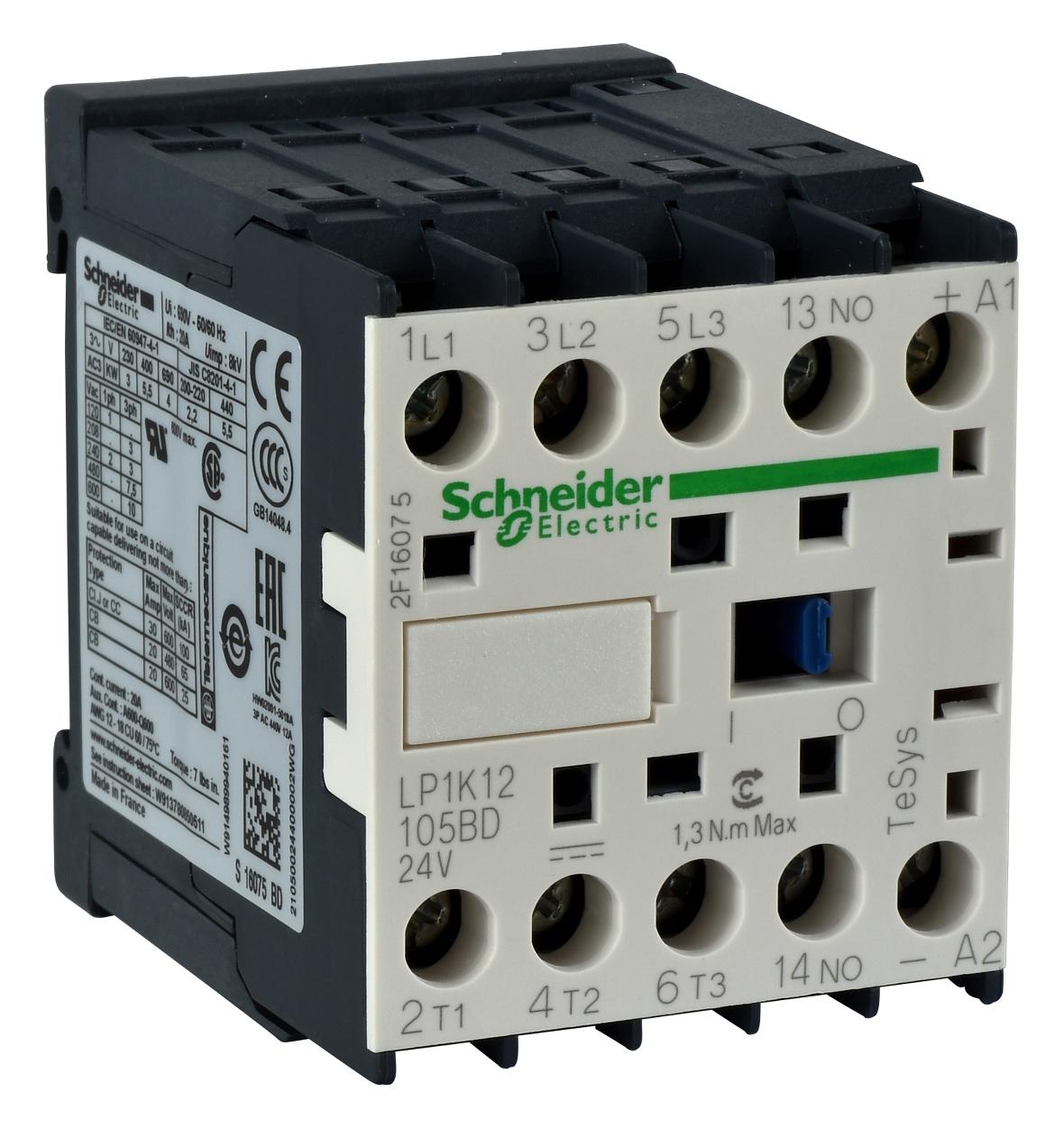 Schneider Electric Lp1K090085Md Contactor, Dpst-No/nc, 220Vdc, Din Rail