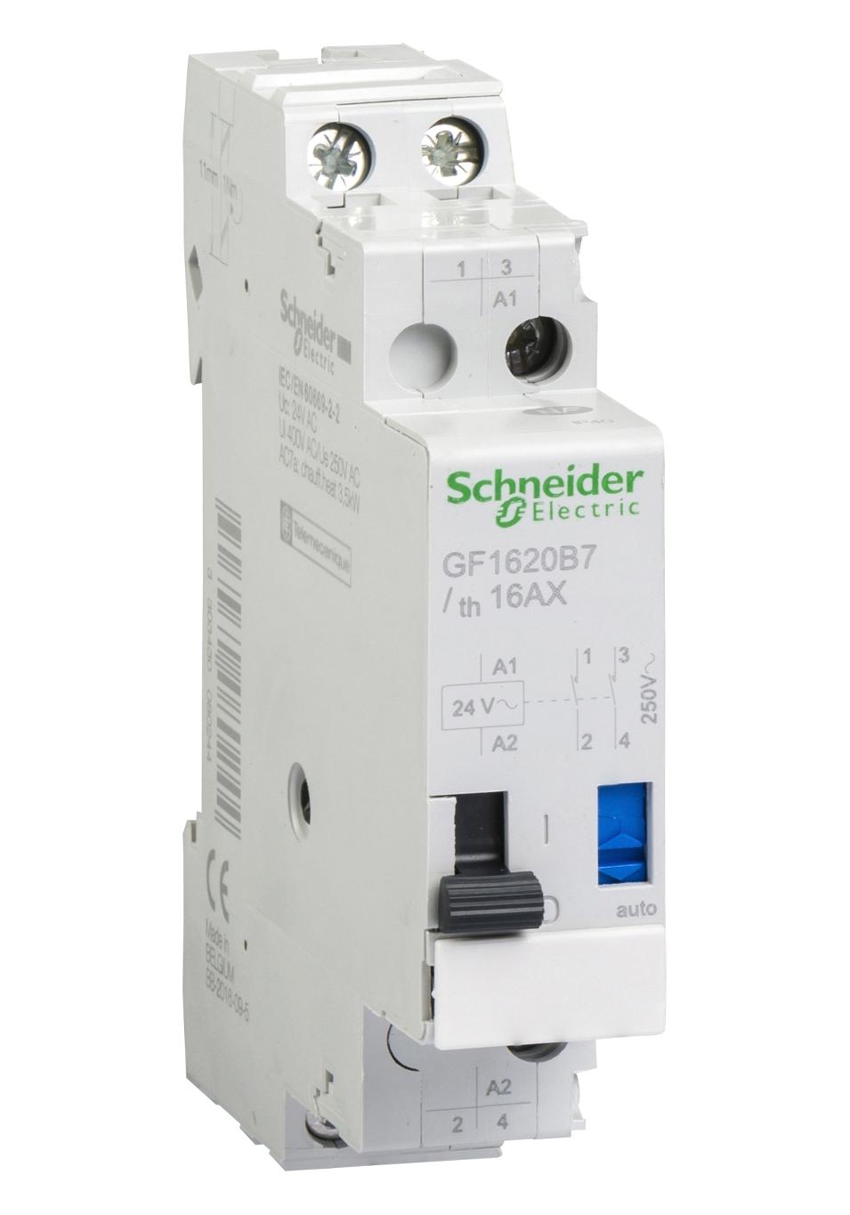 Schneider Electric Gf1620B7 Impulse Relay, Dpst-No, 16A, 250Vac