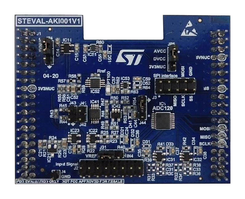 STMicroelectronics Steval-Aki001V1 Eval Board, 8Ch, 50Ksps-1Msps, 12Bit Adc