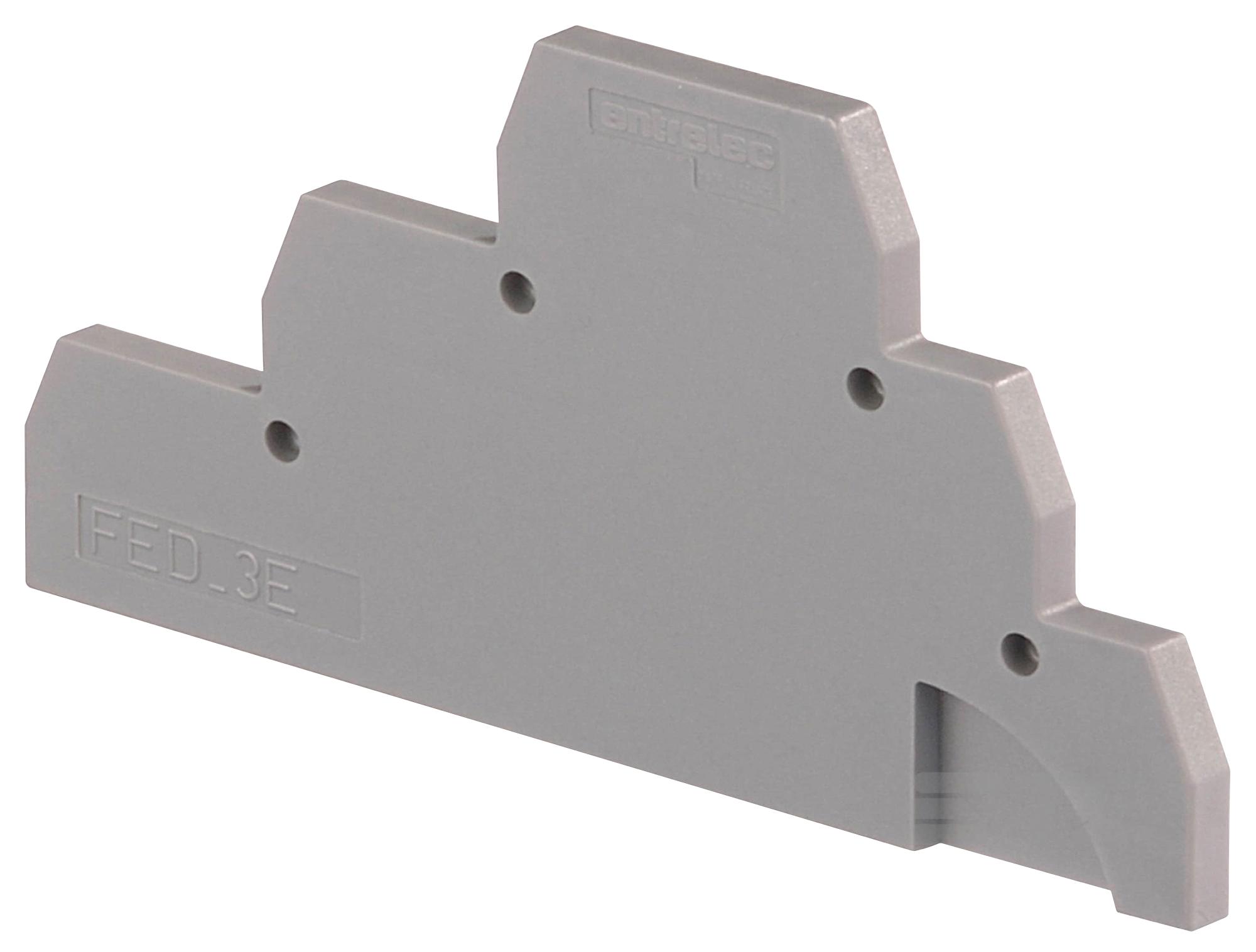 Entrelec TE Connectivity 1Sna116771R2000 End Section, 3mm, Tb, Grey