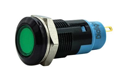 Dialight 612-3232-140F Panel Indicator, Green, 12mm, 24Vdc