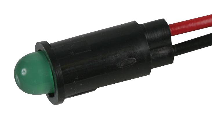 Dialight 559-6204-003F Panel Indicator, 6.35mm, Green, 24Vdc