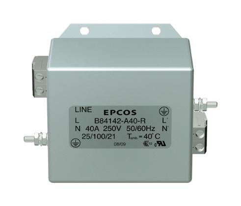 EPCOS B84142A0020R000 Power Line Filter, 1 Phase, 20A, 250V