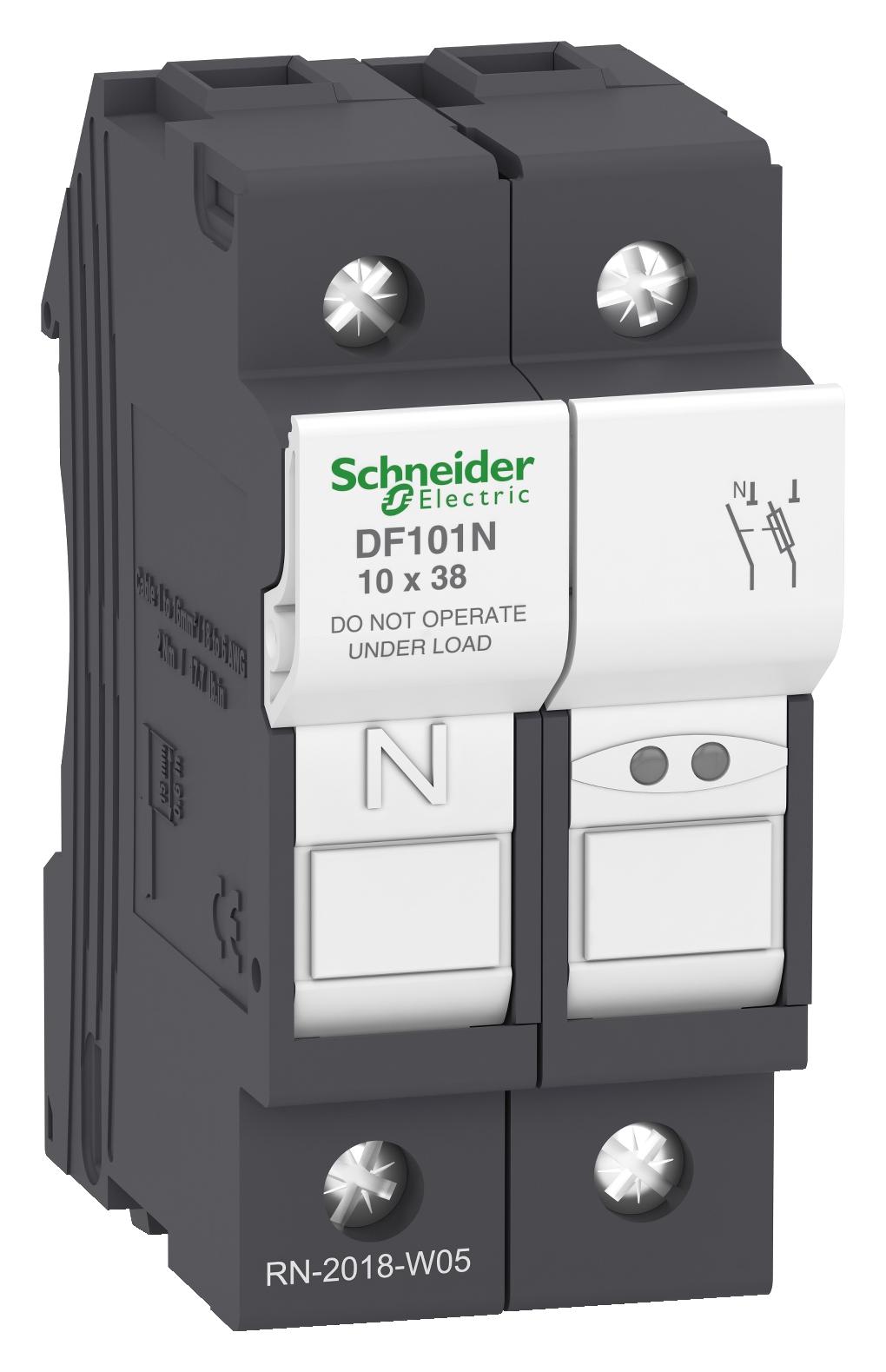 Schneider Electric Df101N Cartridge Fuse Holder, 32A, 1P+N, 690V