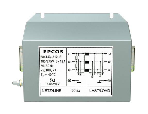 EPCOS B84143A0080R000 Power Line Filter, 1-Phase, 80A, 480V