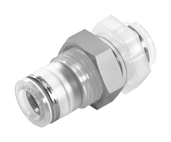 Festo Npqp-H-Q4-E-Fd Push-In Bulkhead Fitting, 4mm, M12X1.5