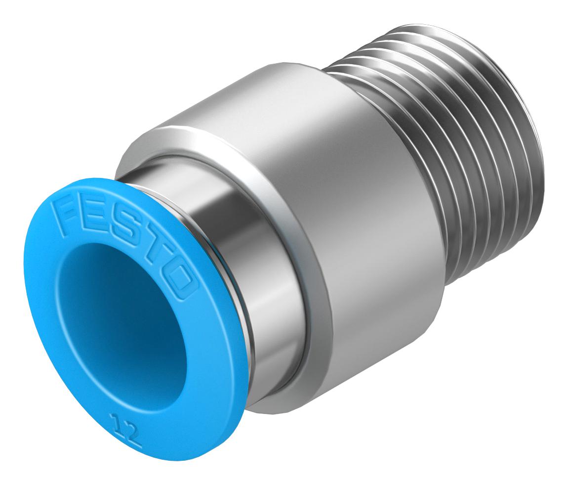 Festo 153020 Push-In Fitting, 12mm, R3/8, 20.8mm